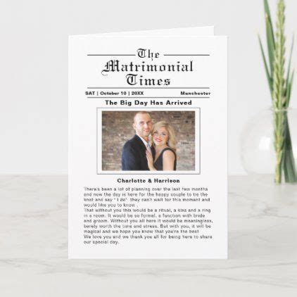 Tabloid newspapers, perhaps due to their smaller size, are often associated with shorter, crisper stories. Tabloid Press Newspaper Style Wedding Program | Zazzle.com in 2020 | Wedding programs, Wedding ...