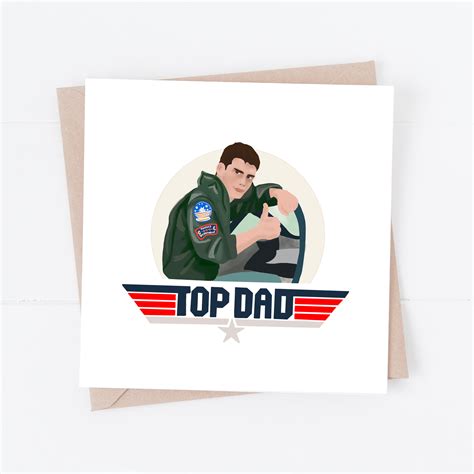 Top Gun Fathers Day Card Dad Birthday Card Top Gun Etsy Uk