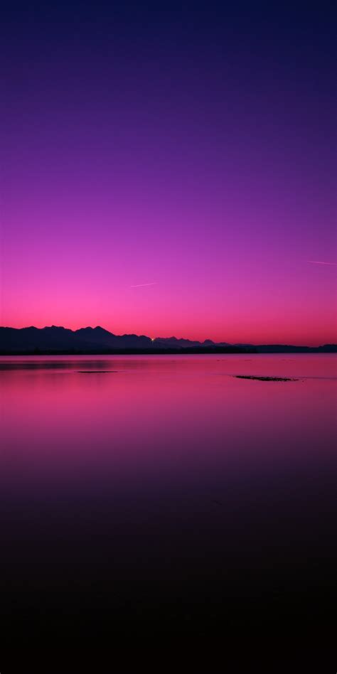 Download 1080x2160 Twilight Sunset Horizon Purple Sky Wallpapers For