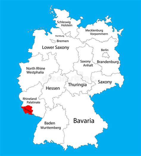 Vítejte na stránce věnované satelitním snímkům oblasti saarland. Saarland State Map, Germany, Vector Map Silhouette. Stock ...