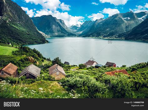 Amazing Norwegian Lake Image And Photo Free Trial Bigstock