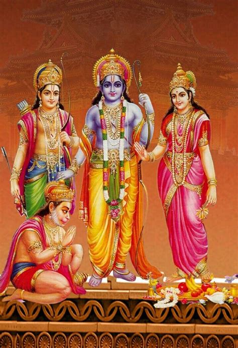 Hindu Gods Ram Sita And Hanuman
