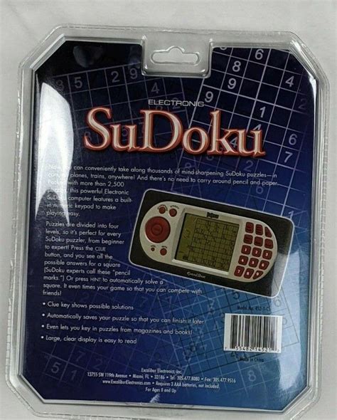 Sudoku Game By Excalibur Electronics New Ebay