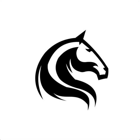 A Horses Head Is Shown In Black And White On A White Background