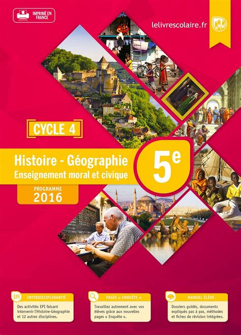 Manuel Histoire Géographie EMC 5e Lelivrescolaire fr