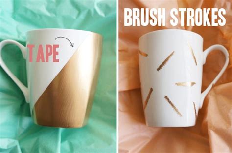 Two Different Types Of Coffee Mugs With Brush Strokes On Them
