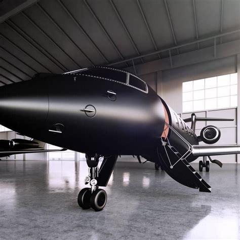 Airplane Painted In Matte Black Oddlysatisfying Private Jet