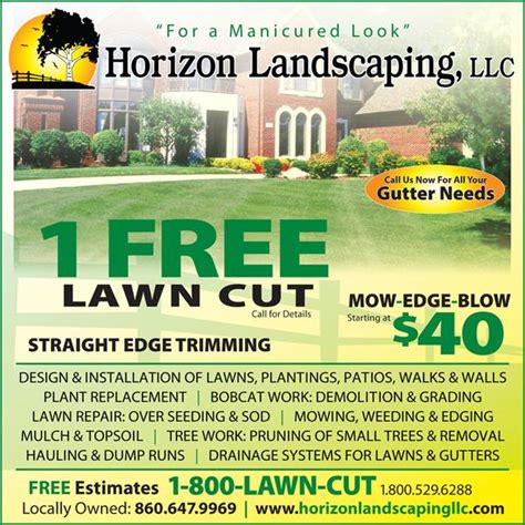 Lawn Care Ad From Horizon Landscaping Llc In Manchester Ct 06040