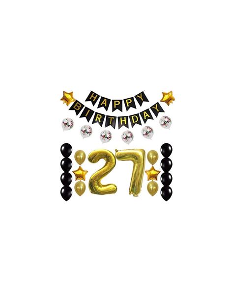 27th Birthday Decorations Party Supplies Happy 27th Birthday Confetti Balloons Banner And 27