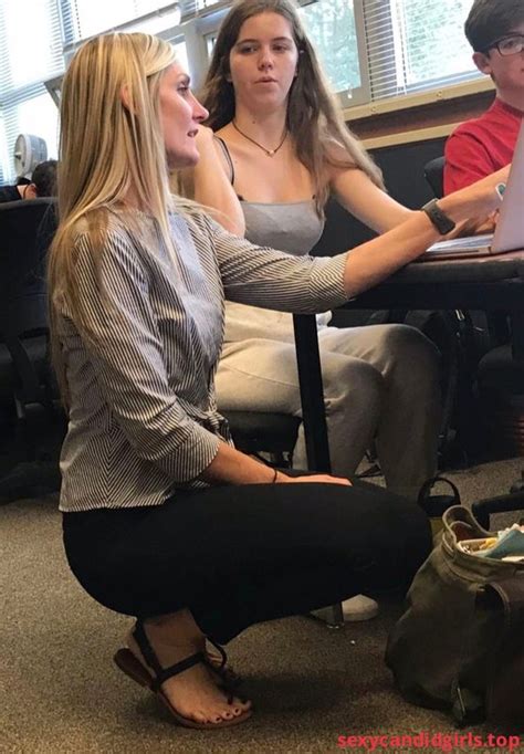 Sexycandidgirls Top Squatting Candid Mature Teacher Wearing Sandals