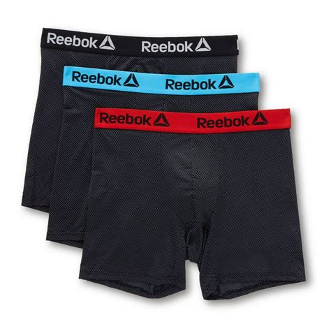 Reebok Reebok Mens Performance Boxer Briefs 3 Pack