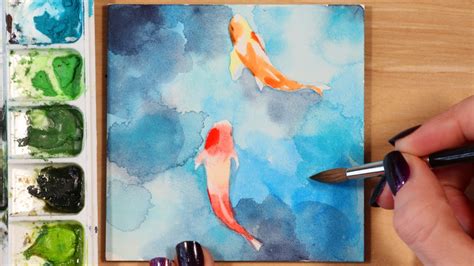 Easy Watercolor Painting Ideas Koi Fish