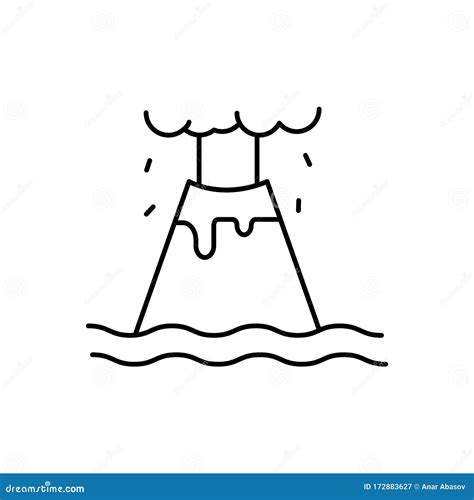 Eruption Volcano Icon Simple Line Outline Vector Elements Of Natural