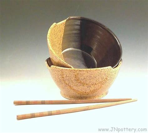 Ceramic Noodle Bowls Wheel Thrown Stoneware Set Of 2 Etsy Noodle