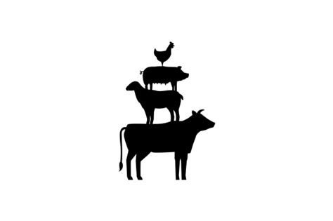 Stacked Farm Animal Silhouette Svg Cut File By Creative Fabrica Crafts