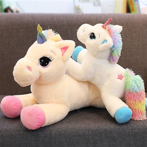 Big Rainbow Fluffy Unicorn Plush Toy Well Pick