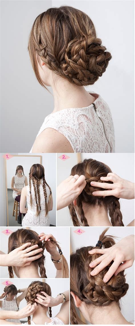 Fancy Braided Updo Hairstyle For Thick Hair Hairstyles Weekly