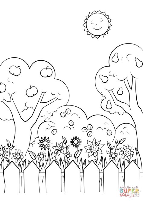 Beautiful Garden Coloring Page Free Printable Coloring Pages