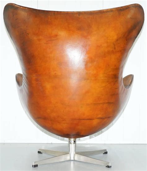 Original Stamped Fritz Hansen Egg Chair Arne Jacobsen Vintage Brown