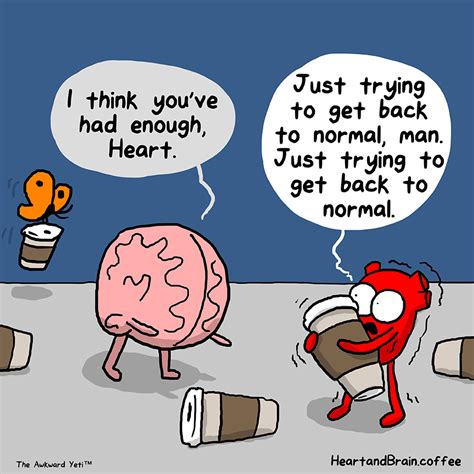 heart and brain awkward yeti awkward yeti heart and brain comic heart vs brain