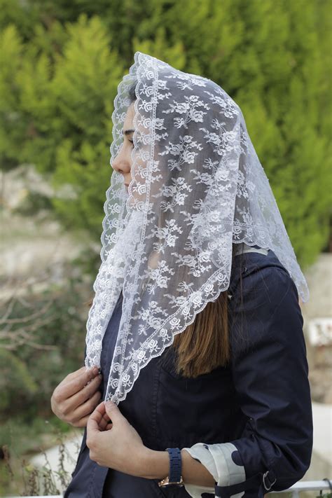 White Lace Christian Church Head Covering For Women In Etsy