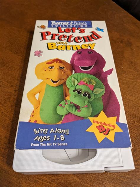 Vintage Barney And Friends Vhs Lets Pretend With Barney Bj Sing Hot