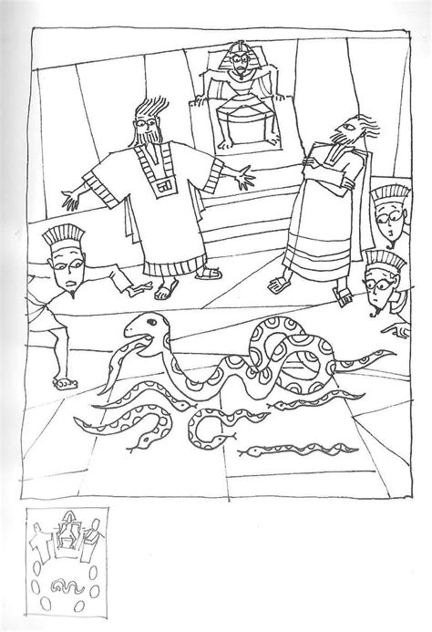 Illustration Diary Parshat Vaeira Moses Aaron Pharaoh And The