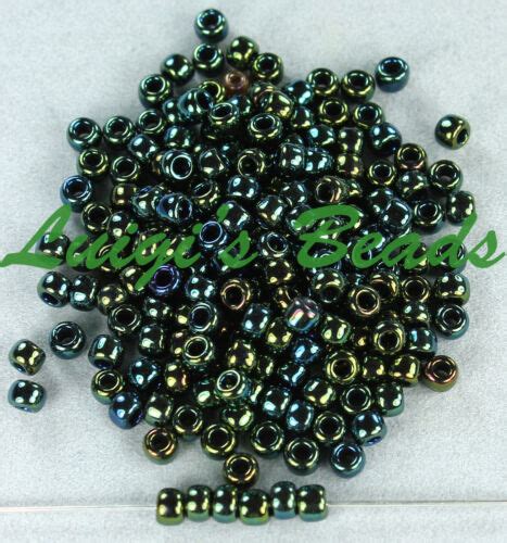 60 Round Toho Japanese E Glass Seed Beads 84 Metallic Iris Green