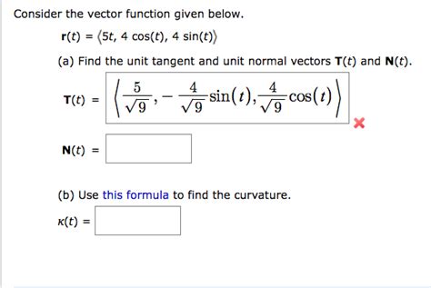 solved consider the vector function given below r t