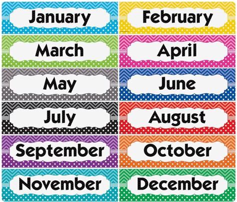 Month Chart For Kindergarten