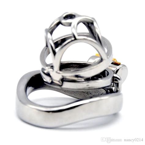 2019 newest design male cock cage chastity lock penis cage stainless steel arc ring bird cage