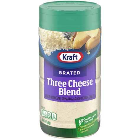 Kraft Three Cheese Blend Grated Cheese 8 Oz Shaker