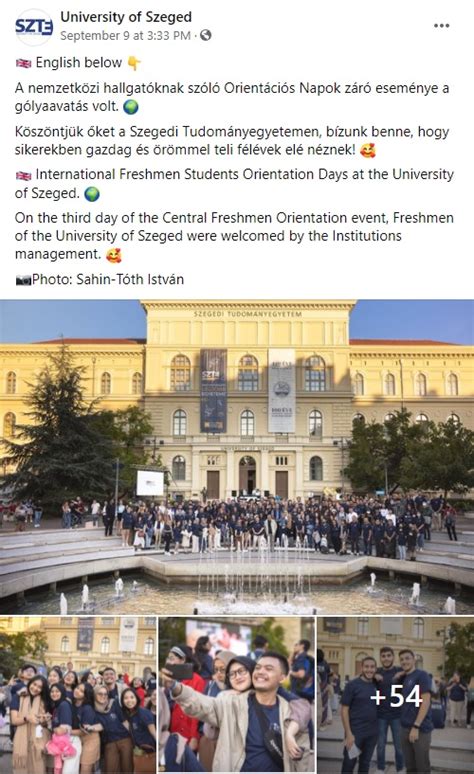 Szegedi Tudományegyetem Orientation Week Helps The Integration Of