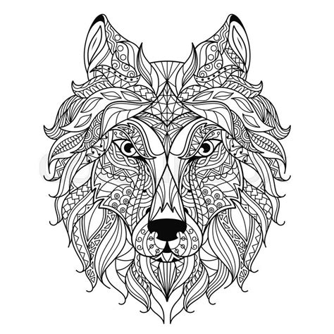 Wolf Kunstvoll Mandala Vektorgrafik Colourbox