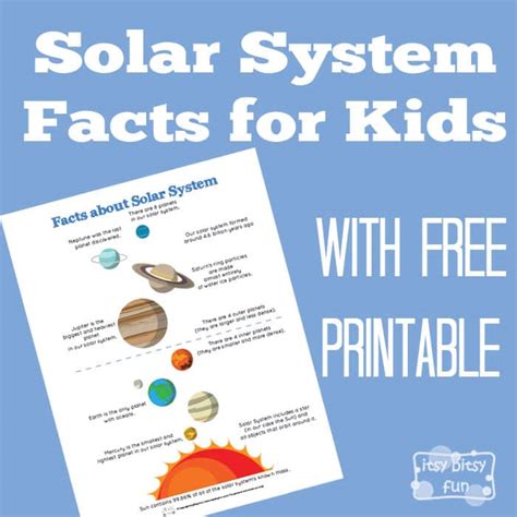 Fun Solar System Facts for Kids - itsybitsyfun.com