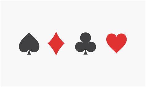 Playing Card Spades Diamonds Clubs Hearts Icon Symbol Isolated On