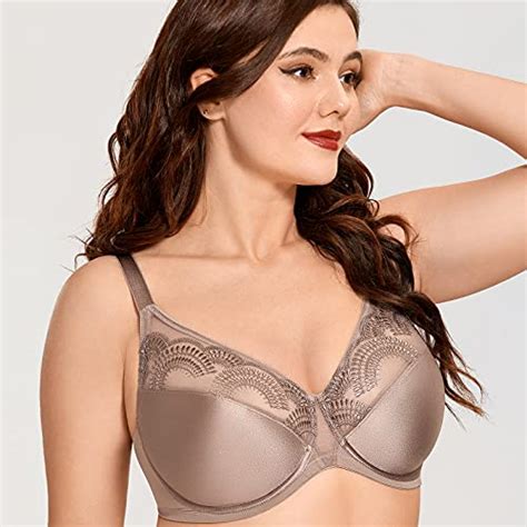 Aisilin Womens Lace Bra Plus Size Unlined Underwire Full Coverage