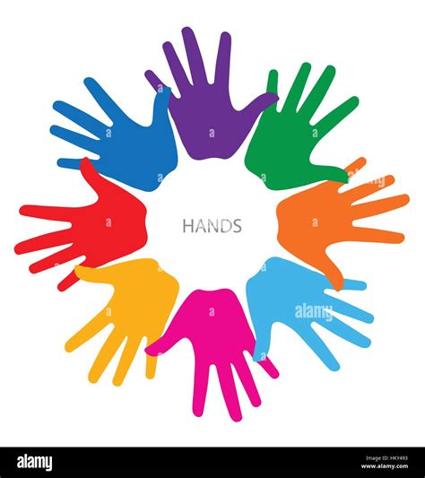 Colorful Hands Vector Illustration Stock Vector Image And Art Alamy