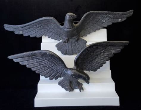 pair of cast aluminum american eagle wall plaques patriotic decor ebay