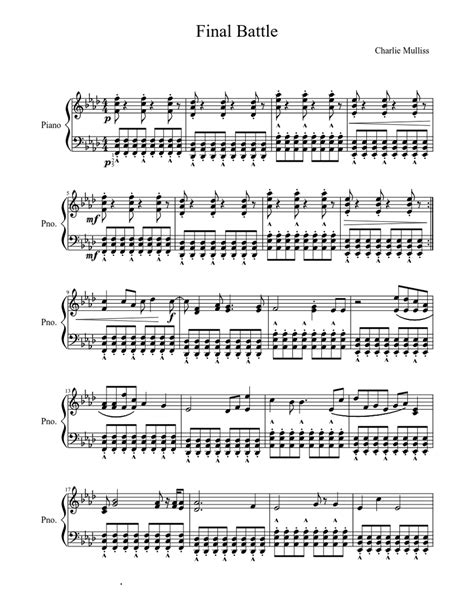 Final Battle Sheet Music For Piano Download Free In Pdf Or Midi
