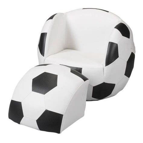 We have great deals on ball chairs. Childs Upholstered Soccer Ball Chair with Ottoman | Soccer ...