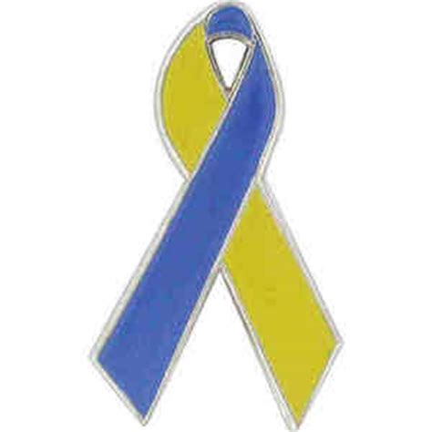 The dark blue ribbon is an indication of colon cancer and a tribute to the survival or battle with that disease. The blue and yellow ribbon stands for... - The Awareness ...
