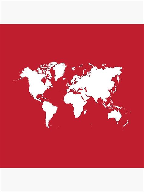 Red World Map Poster For Sale By Florawithlove Redbubble