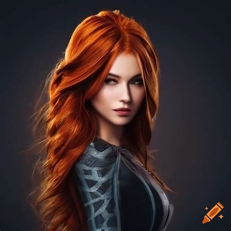 portrait of spidergirl with fiery red hair on craiyon