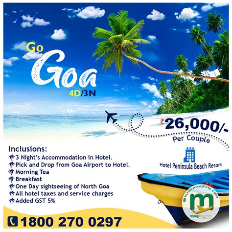 4 Days 3 Nights Goa Holiday Package Holiday Tours Goa Travel