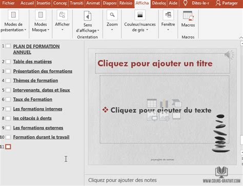 Comment Créer Une Table Des Matieres Pour Une Presentation Powerpoint