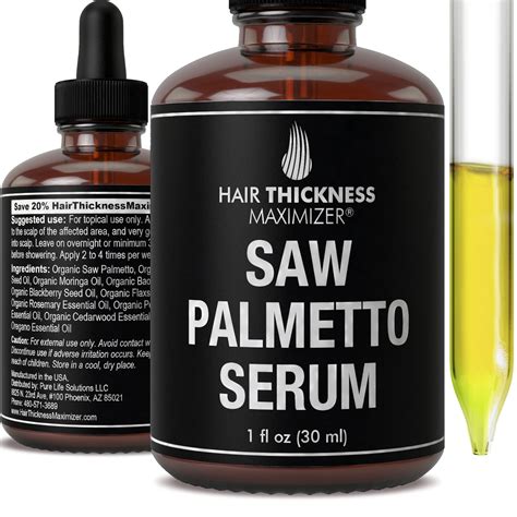 Organic Saw Palmetto Oil Serum Stop Hair Loss Now By Hair Thickness Maximizer Best Treatment