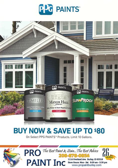 Spring Ppg Paints Rebates Pro Paint Inc