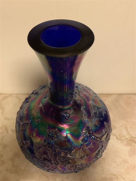iridescent hand blown art glass vase collectors weekly
