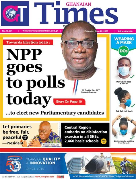 Ghanaian Times Newspaper Front Page